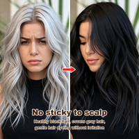 MOKERU 400ML Teinture capillaire permanente à base de plantes, 0% d'ammoniaque, 0% de silicone, couvre les cheveux gris et blancs, OEM/ODM bienvenus, Shampooing colorant pour cheveux