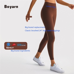 Boyarn 24 pouces taille haute remplacement Gym Fitness Yoga pantalon vêtements de sport Spandex/Nylon brossé élastique ventre contrôle Leggings - Product Image 2