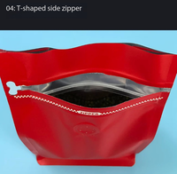 Sachets à café à fond plat avec valve de dégazage et fermeture éclair, en aluminium mat, scellés sur huit côtés, pour emballage alimentaire