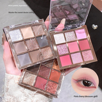 Fard à paupières en poudre 9 couleurs, doux, scintillant, waterproof, haute pigmentation, cruelty-free, fini mat, lumineux, métallique, longue tenue, chatoyant