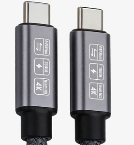 สายเคเบิล USB-C ตัวผู้ ต่อ USB-C ตัวผู้ รองรับการชาร์จไฟ กำลังไฟ 100W ความเร็วสูง 20Gbps รองรับการส่งข้อมูลและวิดีโอ 8K - Product Image 2