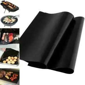 Sıcak satış isıya dayanıklı kullanımlık PTFE fırın astarı pişirme Mat taşınabilir açık yapışmaz barbekü ızgara matı