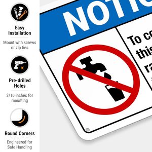 Letrero de descarga de agua de lluvia personalizado-<span class=keywords><strong>Aviso</strong></span> ANSI de 10x7 pulgadas-Letrero de construcción de conservación de agua - Product Image 4