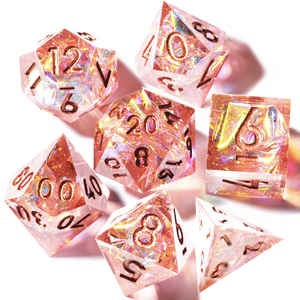 Juego de dados MINI PLANET DND, dados de resina poliédrica de colores hechos a mano con bordes afilados para juegos TRPG, juego de dados DND personalizados y D6 D20 - Product Image 2