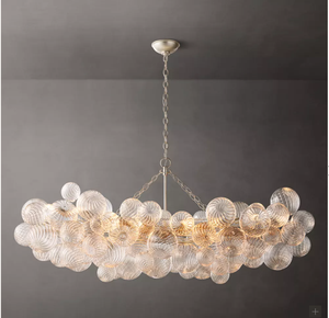 Lampu Gantung Kaca Marmer Bulat Kaca Mewah Terlaris Lampu Hias Ruang Makan Modern Talia Linear <span class=keywords><strong>Chandelier</strong></span> 63 - Product Image 2