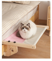 Perchoir de fenêtre pour chat à couverture amovible de luxe personnalisé hamac de lit suspendu d'intérieur en bois pour chat avec étagère de lit pour chats et petits animaux de compagnie