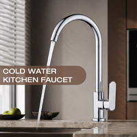 Robinet de cuisine moderne en chrome poli sans plomb, monocommande, bec rotatif à 360 degrés, cartouche céramique latérale, pour usage en hôtel et centre commercial 2