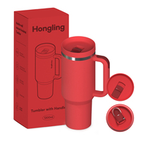 Gobelet en acier inoxydable isolé de gobelet d'impressions personnalisées durables de Hong Ling 40oz avec couvercle bidirectionnel gobelet personnalisé sans BPA