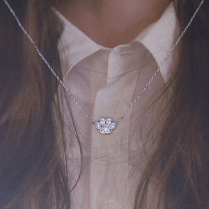 Collier pendentif patte d'animal délicat très populaire, or massif 18 carats, diamant naturel véritable, pour fille, à porter au quotidien - Product Image 6