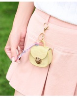 Mini porte-clés transfrontalier de haute qualité, écologique, en cuir PU, forme ovale, avec motif léopard mignon, porte-monnaie et étui pour écouteurs