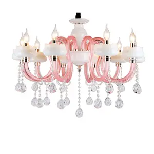 JYLIGHTING 2019 new products fancy modern pink high class crystal drop pendant lamp crystal chandelier