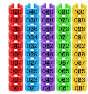Anillas <span class=keywords><strong>de</strong></span> Identificación para Aves <span class=keywords><strong>de</strong></span> Corral, Multicolores y Numeradas, <span class=keywords><strong>de</strong></span> Plástico con Clip, para Pollos, Patos, Gansos y Pavos - Product Image 3