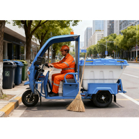 Triciclo Elettrico per Pulizie da 500L |   Camion a Tre Ruote per Trasferimento Rifiuti con Cassetta degli Attrezzi |   Veicolo per Pulizie Comunali