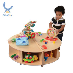 Kindergarten Wooden <strong>Round</strong> Detachable Activity Table Montessori Daycare Furniture Nursery Seating Including Storage Preschool Set - Product Image 1