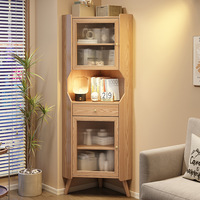 Armoire d'angle en bois; Étagère triangulaire simple pour salon; Armoire de rangement murale pour chambre à coucher