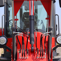 Beban ekskavator Backhoe Mini 1000kg muatan Backhoe depan kecil mesin Euro5 muatan roda hidrolik