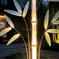 Lumière sculpturale LED RGB extérieure en forme de bambou (acier inoxydable + PC) IP65 étanche, contrôlée par télécommande, éclairage de jardin