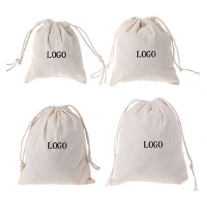 Personalized Colorful Canvas Cotton Drawstring <b>Bag</b> with Double <b>String</b> - Product Image 3