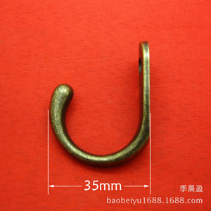 Chengyu Large C114 Crochet à double trou incliné épaissi, alliage rétro simple, style européen, et chapeau, <span class=keywords><strong>Wal</strong></span> - Product Image 2
