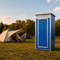 Cabine de toilette préfabriquée en kit, portable, en panneaux sandwich, modulaire, démontable, structure en acier