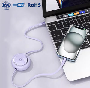 Câble USB-C rétractable TENWIN 5A à charge rapide 1M pour iPhone 17/<span class=keywords><strong>MAC</strong></span>/Compatible avec les scanners de codes-barres, conducteur en cuivre pur - Product Image 5