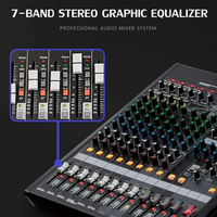 Console de Mixage Audio Professionnelle MGP12X 12 Canaux, Processeur Multi-Effets Numérique Audio Pro pour Système de Sonorisation Scénique