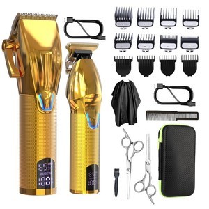 <span class=keywords><strong>Tondeuse</strong></span> à cheveux professionnelle Lanumi LM-2027 pour homme, ensemble de 2 pièces - Sans fil, faible bruit, écran LCD, plusieurs fonctions, anglais - Product Image 2