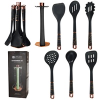 Peralatan Dapur 7-bagian Set Peralatan Masak Gagang Resin Silikon Tahan Suhu Tinggi Bahan Food Grade