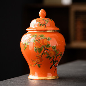 Pot en céramique rustique de style chinois avec impression, hermétique, pour le stockage du thé Pu'er, noir, vert, blanc, compatible lave-vaisselle, idéal pour les cadeaux - Product Image 5