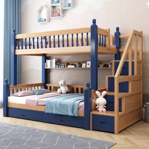 Litera sencilla para niños, cama de dormitorio Popular, precio barato, con escaleras