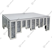 Table basse avec miroir, diamant en écrasé, de luxe moderne, Table basse, vente en gros,