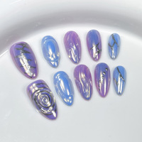 Faux Ongles à Presser de Luxe en Gros, 10 Pièces, Couverture Complète, French Manucure, Acrylique Nude Vert Court avec Colle Brillante, Design Carré pour Doigts