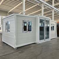 Maison conteneur portable pliable et respirante à structure en acier pour usage hôtelier, entrepôt préfabriqué, garage