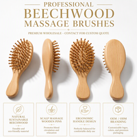 Brosse à cheveux en bois de hêtre naturel avec logo personnalisé, brosse à picots en bois professionnelle pour le massage du cuir chevelu, brosse à cheveux écologique avec boîte