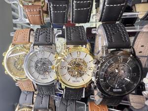 Orologio Meccanico da Uomo VOSTO 38mm Cassa Dorata Cinturino in Pelle Quadrante Scheletrato Stile Lusso Moda - Product Image 3