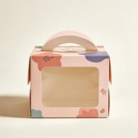 Boîte à gâteau d'anniversaire écologique de qualité alimentaire, boîte haut de gamme pour gâteaux de fête avec fenêtre transparente, vente en gros, boîte à desserts de boulangerie tendance