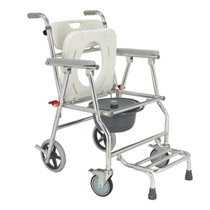 Sedia da bagno pieghevole per trasferimento paziente doccia soffiaggio wc ospedaliero sedia a rotelle portatile in alluminio per disabili - Product Image 1