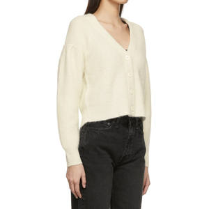 Vrouwen gebreide casual vest jas met lange mouwen knoopsluiting slanke korte jas lente herfst effen kleur mode katoenen trui top - Product Image 3