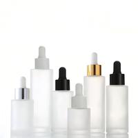 Vente en gros de flacons d'huile essentielle en verre blanc givré transparent de 15 ml avec pipette compte-gouttes et couvercle écologique pour parfum, crème pour le visage, mascara