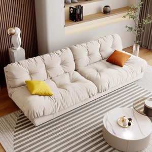 Sofá Nórdico Cloud, Minimalista, Moderno, Color Crema, Tres Plazas, Tela Tecnológica, Sofá para Sala de Estar - Product Image 4