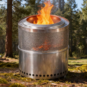 أفضل سعر لمجموعة ملحقات موقد النار للتخييم في الهواء الطلق من الفولاذ المقاوم للصدأ قابلة للتخصيص، حوض بدون دخان - Product Image 5