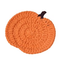 Sous-verres citrouille transfrontaliers Halloween faits main au crochet et au tricot, accessoires décoratifs DIY, articles et ornements, vente en gros