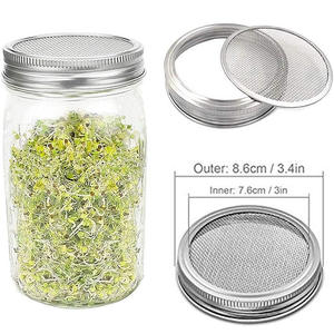 Soporte de germinación para tarros de cultivo, cubierta de malla de acero inoxidable, botella de vidrio tipo Mason para cultivo de tejidos vegetales - Product Image 1
