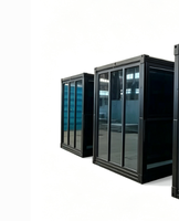 Rumah Kontainer Prefabrikasi Mobile, Kabin Modular Pintu Geser Kaca Besar untuk Ruang Resepsi
