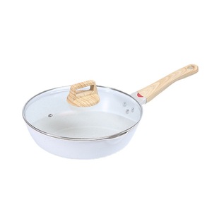 Non Stick Frying Pan Set Round Deep Pan For Induction Gas Stove With Wooden Handle 28cm - Product Image 5