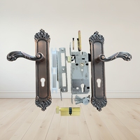 Poignée de porte intérieure moderne en alliage de zinc, laiton antique, levier droit, rosette, boutons ambidextres, installation facile, appartement
