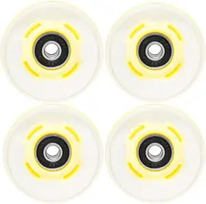 Roues LED de longboard transparentes, couleur personnalisée, flash lumineux, pièces de skateboard