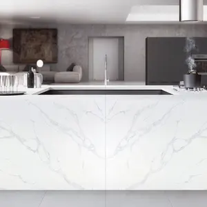 GOLDTOP OEM/ODM surface polished artificial quartz slab white artificial quartz stone for kitchen counter tops
