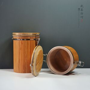 <b>Bamboo</b> Storage <b>Containers</b> Airtight Tea Jars 501-800Ml Household Food <b>Container</b> Chongqing Made - Product Image 2