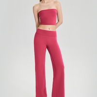 Conjunto de Yoga Antideslizante sin Tirantes con Logotipo Personalizado al por Mayor para Mujer, Sensación de Segunda Piel, 2 Piezas, Ropa de Gimnasio, Suministro Integral OEM ODM